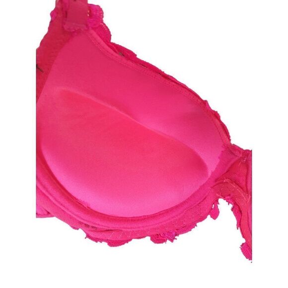 Women's Push Up Bra 34B Hot Pink Extreme Lace Full Coverage Push Up 34B NWT - Picture 8 of 9